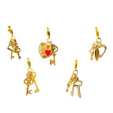 Baby Little Princess Charm Set with Lobster Clasps – Heart Bag Charms, Stitch Marker Accessories, Love Hearts Crown Planner Charms