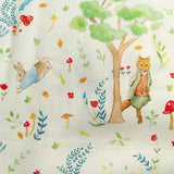 Animal Cotton Fabric – 100% Cotton Poplin, 44” Wide – Animal Nursery Themed Material for Sewing, Quilting, Crafts, Kids Nature Fabric Baby Nursery