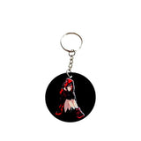 Anime Style Gothic Girl Keyring – Cute Dark Kawaii Acrylic Keychain – Alternative Aesthetic Bag Charm for Anime & Manga Fans