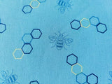 Bee Print Fabric – 100% Cotton Poplin, 44” Wide – Bee Themed Material for Sewing, Quilting, Crafts, Floral Nature Fabric
