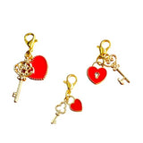 Baby Little Princess Charm Set with Lobster Clasps – Heart Bag Charms, Stitch Marker Accessories, Love Hearts Crown Planner Charms