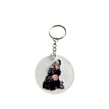 Anime Style Gothic Girl Keyring – Cute Dark Kawaii Acrylic Keychain – Alternative Aesthetic Bag Charm for Anime & Manga Fans
