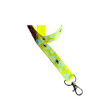 Flower and Bees Print Ribbon Lanyard – 1" Grosgrain Neck Strap with Lobster Clasp – Floral Badge Holder or Keychain – Individual or Bundle Pack