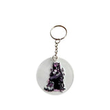 Anime Style Gothic Girl Keyring – Cute Dark Kawaii Acrylic Keychain – Alternative Aesthetic Bag Charm for Anime & Manga Fans