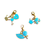 Baby Little Princess Charm Set with Lobster Clasps – Heart Bag Charms, Stitch Marker Accessories, Love Hearts Crown Planner Charms