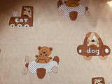 Animal Cotton Fabric – 100% Cotton Poplin, 44” Wide – Animal Nursery Themed Material for Sewing, Quilting, Crafts, Kids Nature Fabric Baby Nursery