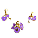 Baby Little Princess Charm Set with Lobster Clasps – Heart Bag Charms, Stitch Marker Accessories, Love Hearts Crown Planner Charms