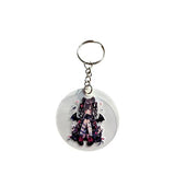 Anime Style Gothic Girl Keyring – Cute Dark Kawaii Acrylic Keychain – Alternative Aesthetic Bag Charm for Anime & Manga Fans
