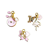 Baby Little Princess Charm Set with Lobster Clasps – Heart Bag Charms, Stitch Marker Accessories, Love Hearts Crown Planner Charms