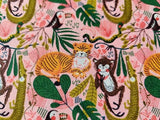 Animal Cotton Fabric – 100% Cotton Poplin, 44” Wide – Animal Nursery Themed Material for Sewing, Quilting, Crafts, Kids Nature Fabric Baby Nursery