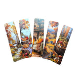 Autumn & Halloween Bookmark Set – Gothic Cute Witch, Pumpkin & Fall Designs Art Bookmarks for Readers, Journals & Gifts Spooky Cozy Academia Stationery