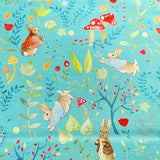 Animal Cotton Fabric – 100% Cotton Poplin, 44” Wide – Animal Nursery Themed Material for Sewing, Quilting, Crafts, Kids Nature Fabric Baby Nursery