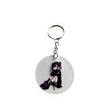 Anime Style Gothic Girl Keyring – Cute Dark Kawaii Acrylic Keychain – Alternative Aesthetic Bag Charm for Anime & Manga Fans
