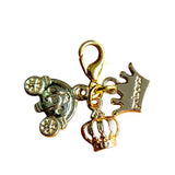 Baby Little Princess Charm Set with Lobster Clasps – Heart Bag Charms, Stitch Marker Accessories, Love Hearts Crown Planner Charms