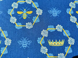 Bee Print Fabric – 100% Cotton Poplin, 44” Wide – Bee Themed Material for Sewing, Quilting, Crafts, Floral Nature Fabric