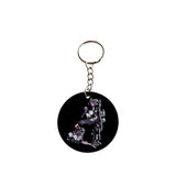 Anime Style Gothic Girl Keyring – Cute Dark Kawaii Acrylic Keychain – Alternative Aesthetic Bag Charm for Anime & Manga Fans