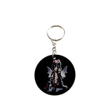 Anime Style Gothic Girl Keyring – Cute Dark Kawaii Acrylic Keychain – Alternative Aesthetic Bag Charm for Anime & Manga Fans
