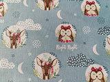 Animal Cotton Fabric – 100% Cotton Poplin, 44” Wide – Animal Nursery Themed Material for Sewing, Quilting, Crafts, Kids Nature Fabric Baby Nursery