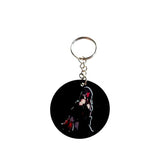 Anime Style Gothic Girl Keyring – Cute Dark Kawaii Acrylic Keychain – Alternative Aesthetic Bag Charm for Anime & Manga Fans