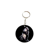Anime Style Gothic Girl Keyring – Cute Dark Kawaii Acrylic Keychain – Alternative Aesthetic Bag Charm for Anime & Manga Fans