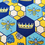 Bee Print Fabric – 100% Cotton Poplin, 44” Wide – Bee Themed Material for Sewing, Quilting, Crafts, Floral Nature Fabric
