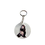 Anime Style Gothic Girl Keyring – Cute Dark Kawaii Acrylic Keychain – Alternative Aesthetic Bag Charm for Anime & Manga Fans